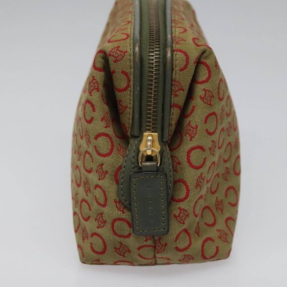 CELINE C Macadam Canvas Accessory Pouch Beige Red gold Auth hk2051 - Picture 4 of 13